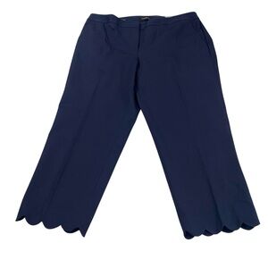 Talbots NWT Slim Crop Pants Slim Leg Crop Length Size 16W Scallop Hem
